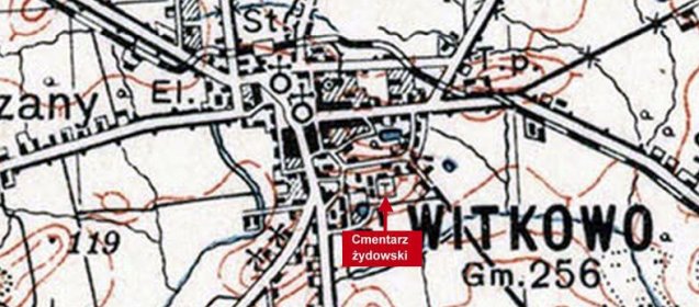 Cmentarz ydowski w Witkowie na planie z 1935 roku. rdo: Archiwum Map Wojskowego Instytutu Geograficznego 1919-1939 