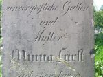 Fragment niemieckiej inskrypcji na grobie Minny Fuerst z domu Rosenbaum
